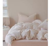 HGJHJJHK Soft Coral Fleece Duvet Cover,Thickening Warm Stripes Pattern 4-Pieces Princess Personality Bedding Set Send Gifts To Family and Friends for The Holidays (Pink stripes King)