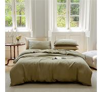 HGJHJJHK Tencel Satin Duvet Cover,Cooling Simple Solid Color Silky 60 Double-Sided Four-Piece Duvet Cover Sheet Ice Silk Bedding for All Season (green King)