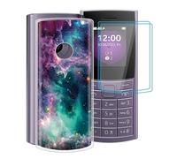 HGJTF Case for Nokia 110 4G 2023 (1.8 inches) with 2 Screen Protectors, Clear TPU Bumper Mobile Phone Case Soft Silicone Shockproof Protective Case for Nokia 110 4G 2023 - Starry Sky