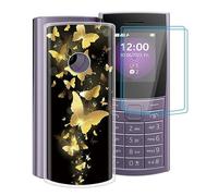HGJTF Case for Nokia 110 4G 2023 (1.8 inches) with 2 Screen Protectors, Clear TPU Bumper Mobile Phone Case Soft Silicone Shockproof Protective Case for Nokia 110 4G 2023 - Dancing