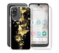 HGJTF Phone Case for Doro 8100 (6.1") with 2 X Tempered Glass, Ultra-Thin Silicone Shockproof Clear Soft TPU Bumper Shell + Protective Film for Doro 8100 - WMA30