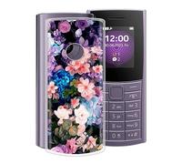 HGJTF Phone Case for Nokia 110 4G 2023 (1.8"), 360° Drop Protection Cover, [Ultra-Thin ] [Anti-Yellowing] Clear Silicone Shockproof Shell for Nokia 110 4G 2023 - Flower Wall