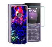 HGJTF Phone Case + Screen Protector for Nokia 110 4G 2023 (1.8"), Ultra Thin Shockproof Soft Silicone Clear Cover for Nokia 110 4G 2023 Case with Tempered Glass - Thorns