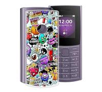 HGJTF Shockproof Case for Nokia 110 4G 2023 (1.8 inches), Transparent Mobile Phone Case, Soft TPU Bumper Case, Ultra Thin Silicone Protective Case for Nokia 110 4G 2023 - Graffiti