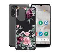 HGJTF Soft Silicone Shockproof Black Case for Doro 8100 Plus (6.10"), Ultra-Thin 360° Anti-Drop Protective Shell TPU Bumper Phone Cover for Doro 8100 Plus - Safflower