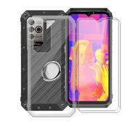 HGJTF Ultra Thin TPU Bumper Case for Ulefone Power Armor 18T 5G (6.58 Inches), with 360° Rotating Magnetic Ring Stand, Shockproof Soft Silicone Case Mobile Phone Case for Ulefone Power Armor 18T 5G