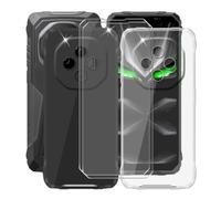 HGJTFANY 2 Pack for Blackview Fort 1 Case with [2 x Screen Protector], Shockproof Silicone Soft Shell, Ultra-thin TPU Anti-fall Phone Case for Blackview Fort 1 (6.56") Black + Clear