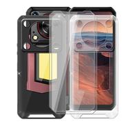 HGJTFANY 2 Pack for Oukitel WP56 Case with [2 x Screen Protector], Shockproof Silicone Soft Shell, Ultra-thin TPU Anti-fall Phone Case for Oukitel WP56 (6.80") Black + Clear