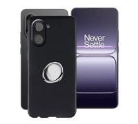HGJTFANY Black Case for OnePlus Nord CE5 (6.77") with 360 Degree Rotation Finger Ring Kickstand, Shockproof Silicone Cover Ultra-Thin Soft TPU Bumper Protective Case for OnePlus Nord CE5