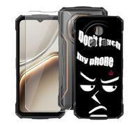 HGJTFANY Case for Doogee Fire 7 (6.60"), with [1 X Tempered Glass Screen Protector], Soft Silicone Protective Shell, Shockproof Bumper Black Phone Case for Doogee Fire 7 - Don’t touch phone