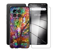 HGJTFANY Case for Gigaset GS6 Pro (6.67"), with [1 X Tempered Glass Screen Protector], Soft Silicone Protective Shell, Shockproof Bumper Black Phone Case for Gigaset GS6 Pro - WMB74