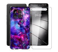 HGJTFANY Case for Gigaset GS6 Pro (6.67"), with [1 X Tempered Glass Screen Protector], Soft Silicone Protective Shell, Shockproof Bumper Black Phone Case for Gigaset GS6 Pro - Gorgeous