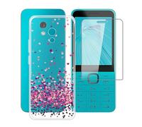 HGJTFANY Case for Nokia 235 4G 2024 (2.8") with 1 X Tempered Glass Screen Protector, Ultra-thin Shockproof Clear Shell, Soft TPU Bumper Phone Cover for Nokia 235 4G 2024 - WM85