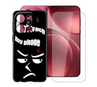 HGJTFANY Case for Oppo Find X9 (6.59"), with [1 X Tempered Glass Screen Protector], Soft Silicone Protective Shell, Shockproof Bumper Black Phone Case for Oppo Find X9 - Don’t touch phone