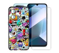 HGJTFANY Case for Xiaomi Poco C85 (6.90"), with [1 X Tempered Glass Screen Protector], Soft Silicone Protective Shell, Shockproof Bumper Black Phone Case for Xiaomi Poco C85 - XS40