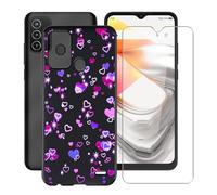 HGJTFANY Case for ZTE Nubia A76 (6.50"), with [1 X Tempered Glass Screen Protector], Soft Silicone Protective Shell, Shockproof Bumper Black Phone Case for ZTE Nubia A76 - Bubbling Love