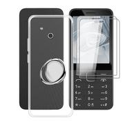 HGJTFANY Clear Soft TPU Bumper Case for Nokia 215 4G 2024 with 2 X Screen Protector, with 360° Rotating Ring Holder, Ultra-Thin Shockproof Silicone Protective Shell for Nokia 215 4G 2024