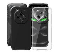 HGJTFANY Phone Case for Blackview Fort 1 (6.56"), 2 pieces 360° Drop TPU Protection Shell, Ultra-Thin Soft Silicone Shockproof Bumper Cover for Blackview Fort 1 - Clear + Black