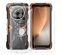 HGJTFANY Phone Case for Blackview ROCK 2 (6.67") + [1 x Tempered Glass Screen Protector], with Phone Ring Holder, Ultra-Thin Shockproof Soft Silicone Clear Cover for Blackview ROCK 2