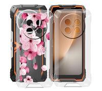 HGJTFANY Phone Case for Blackview ROCK 2 (6.67"), 2 Pieces 360° Drop Silicone Protection Shell, Ultra-Thin Soft TPU Shockproof Bumper Case for Blackview ROCK 2 - Clear + WM113