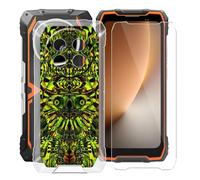 HGJTFANY Phone Case for Blackview ROCK 2 (6.67") with 1 X Tempered Glass Screen Protector, Ultra-thin Shockproof Cover, Clear (Anti-yellow) Soft TPU Shell for Blackview ROCK 2 Case - XT119