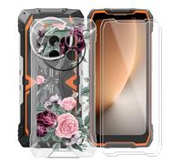 HGJTFANY Phone Case for Blackview ROCK 2 (6.67") with [2 X Tempered Glass Screen Protector], Soft Silicone Shockproof Cover Ultra-thin Clear TPU Bumper Case for Blackview ROCK 2 - YQ12