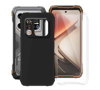 HGJTFANY Phone Case for Blackview Xplore 1 (6.78") with [2 x Tempered Glass Protective Film], Black Shockproof Bumper Cover Ultra-thin Soft Silicone Case for Blackview Xplore 1 - Black