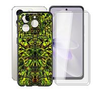 HGJTFANY Phone Case for Cubot Note 60 (7.20") with [2 x Tempered Glass Protective Film], Black Shockproof Bumper Cover Ultra-thin Soft Silicone Case for Cubot Note 60 - Green Goblin