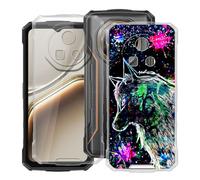 HGJTFANY Phone Case for Doogee Fire 7 (6.60"), 2 Pieces 360° Drop Silicone Protection Shell, Ultra-Thin Soft TPU Shockproof Bumper Case for Doogee Fire 7 - Clear + XT113