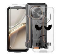 HGJTFANY Phone Case for Doogee Fire 7 (6.60") with 1 X Tempered Glass Screen Protector, Ultra-thin Shockproof Cover, Clear (Anti-yellow) Soft TPU Shell for Doogee Fire 7 Case - DUO5
