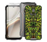 HGJTFANY Phone Case for Doogee Fire 7 (6.60") with [2 x Tempered Glass Protective Film], Black Shockproof Bumper Cover Ultra-thin Soft Silicone Case for Doogee Fire 7 - Green Goblin