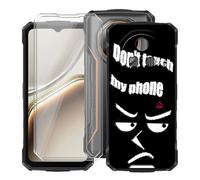 HGJTFANY Phone Case for Doogee Fire 7 (6.60") with [2 x Tempered Glass Protective Film], Black Shockproof Bumper Cover Ultra-thin Soft Silicone Case for Doogee Fire 7 - Don’t touch phone