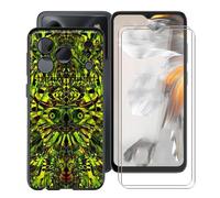 HGJTFANY Phone Case for Doogee Note 56 (6.56") with [2 x Tempered Glass Protective Film], Black Shockproof Bumper Cover Ultra-thin Soft Silicone Case for Doogee Note 56 - Green Goblin