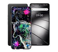 HGJTFANY Phone Case for Gigaset GS6 Pro (6.67"), TPU Shockproof Bumper Case, 360° Drop Protection Shell Ultra-Thin Soft Silicone Cover for Gigaset GS6 Pro - Punk Wolf