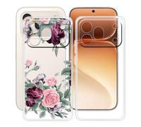 HGJTFANY Phone Case for Honor 600 Pro (6.57"), 2 Pieces 360° Drop Silicone Protection Shell, Ultra-Thin Soft TPU Shockproof Bumper Case for Honor 600 Pro - Clear + YQ12
