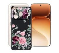 HGJTFANY Phone Case for Honor 600 Pro (6.57"), TPU Shockproof Bumper Case, 360° Drop Protection Shell Ultra-Thin Soft Silicone Cover for Honor 600 Pro - Red rose