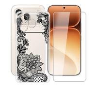 HGJTFANY Phone Case for Honor 600 Pro (6.57") with 1 X Tempered Glass Screen Protector, Ultra-thin Shockproof Cover, Clear (Anti-yellow) Soft TPU Shell for Honor 600 Pro Case - WM108