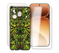 HGJTFANY Phone Case for Honor 600 Pro (6.57") with [2 x Tempered Glass Protective Film], Black Shockproof Bumper Cover Ultra-thin Soft Silicone Case for Honor 600 Pro - Green Goblin