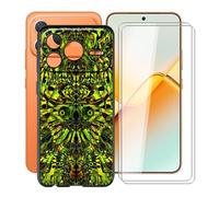 HGJTFANY Phone Case for Honor Power2 (6.79") with [2 x Tempered Glass Protective Film], Black Shockproof Bumper Cover Ultra-thin Soft Silicone Case for Honor Power2 - Green Goblin