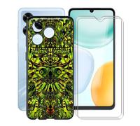 HGJTFANY Phone Case for Honor X5d Plus (6.74") with [2 x Tempered Glass Protective Film], Black Shockproof Bumper Cover Ultra-thin Soft Silicone Case for Honor X5d Plus - Green Goblin