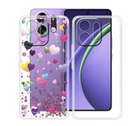 HGJTFANY Phone Case for Oppo K13 Turbo Pro (6.80"), 2 Pieces 360° Drop Silicone Protection Shell, Ultra-Thin Soft TPU Shockproof Bumper Case for Oppo K13 Turbo Pro - Clear + YQ29