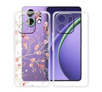 HGJTFANY Phone Case for Oppo K13 Turbo Pro (6.80"), 2 Pieces 360° Drop Silicone Protection Shell, Ultra-Thin Soft TPU Shockproof Bumper Case for Oppo K13 Turbo Pro - Clear + WM84