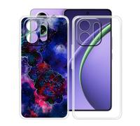 HGJTFANY Phone Case for Oppo K13 Turbo Pro (6.80"), 2 Pieces 360° Drop Silicone Protection Shell, Ultra-Thin Soft TPU Shockproof Bumper Case for Oppo K13 Turbo Pro - Clear + XT114