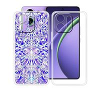 HGJTFANY Phone Case for Oppo K13 Turbo Pro (6.80"), 2 Pieces 360° Drop Silicone Protection Shell, Ultra-Thin Soft TPU Shockproof Bumper Case for Oppo K13 Turbo Pro - Clear + XT118