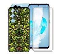 HGJTFANY Phone Case for Oukitel C68 (7.20") with [2 x Tempered Glass Protective Film], Black Shockproof Bumper Cover Ultra-thin Soft Silicone Case for Oukitel C68 - Green Goblin