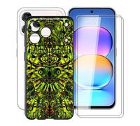 HGJTFANY Phone Case for ZTE Blade V80 Pro (6.75") with [2 x Tempered Glass Protective Film], Black Shockproof Bumper Cover Ultra-thin Soft Silicone Case for ZTE Blade V80 Pro - Green Goblin