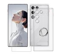 HGJTFANY Phone Case for ZTE nubia RedMagic 11 Air (6.85") + [1 x Tempered Glass Screen Protector], with Phone Ring Holder, Ultra-Thin Shockproof Soft Silicone Clear Cover for ZTE nubia RedMagic 11 Air