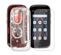 HGJTFANY Phone Case + Screen Protector for Unihertz Jelly Star (3"), Ultra Thin Shockproof Soft Silicone Clear Cover for Unihertz Jelly Star Case with Protective Film - White Flower