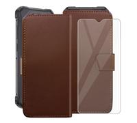 HGJTFANY Wallet Case for CUBOT KingKong ES5 + Screen Protector, Brown