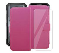 HGJTFANY Wallet Case for Doogee V50 Pro + Screen Protector, RosRed Pink